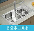 BSBRIDGE kitchen sink two bowls,SC9046 1