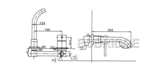  concealed monobloc basin mixer in wall,grifo lavabo, misturador lavatorio 2