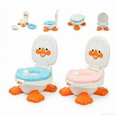 2015 hot selling cute duck baby potty seat training plastic baby toilet