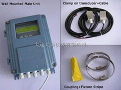 Wall mounted type ultrasonic flow meter with clamp on sensor