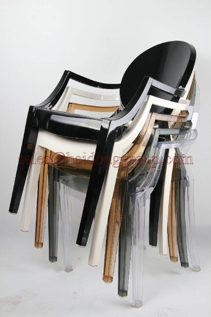 Resin Clear Louis Ghost Arm Chairs 5