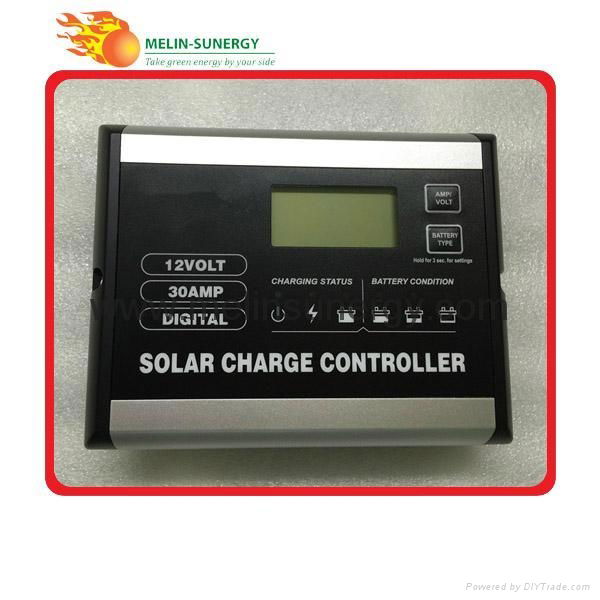 Intelligent pwm solar charge controller 24v 12v 30A lcd display 5