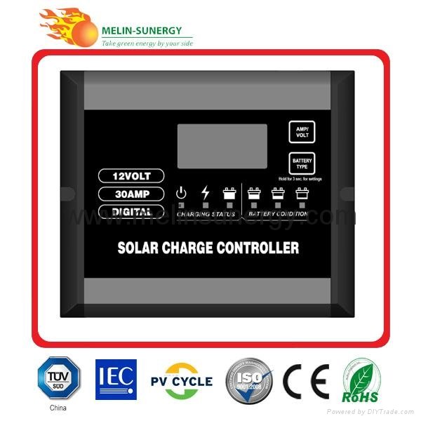 Intelligent pwm solar charge controller 24v 12v 30A lcd display 4