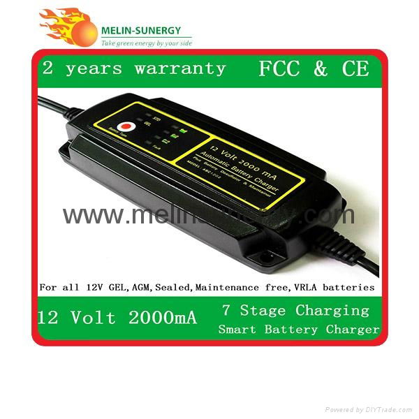 12V2000mA Automatic Lead acid battery charger 7 stages 2