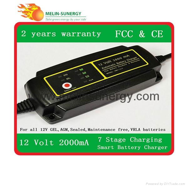 12V2000mA Automatic Lead acid battery charger 7 stages 4
