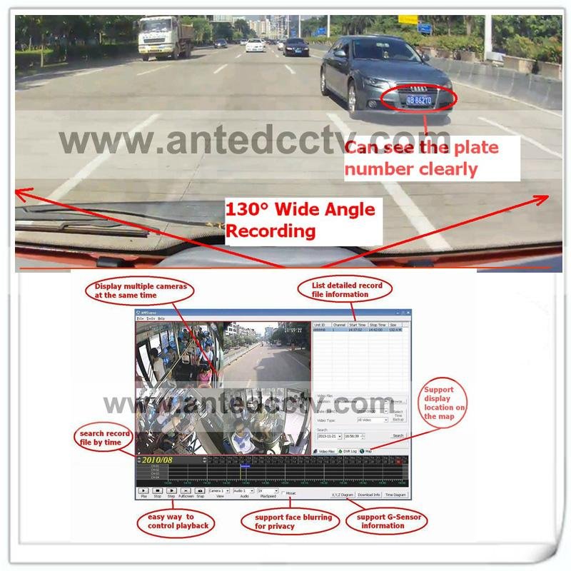 3G 1080p mobile DVR recorder for vehicles 4 channel with gps 4