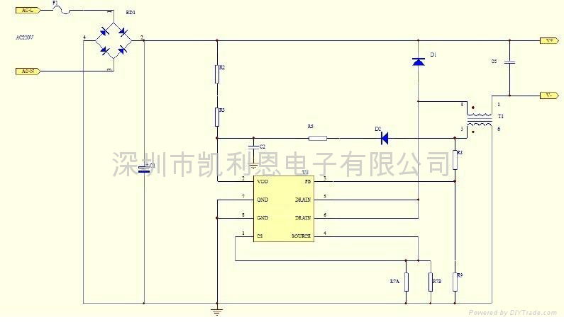 非隔离内置MOS管LED恒流驱动IC  30W