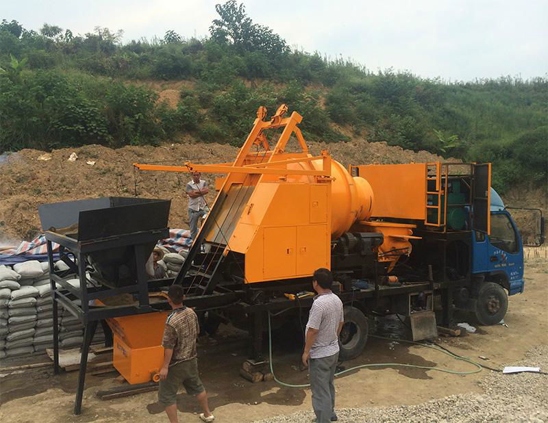 electric motor concrete mixer with pump