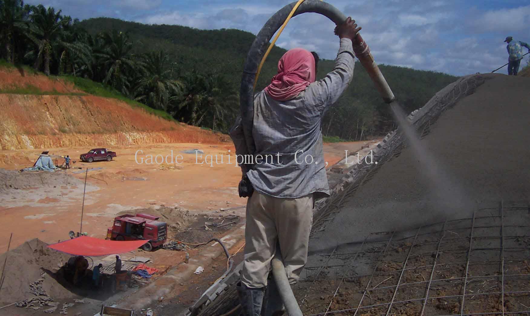 dry gunite machine application