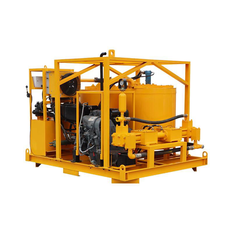 Diesel engine double cylinders piston grout pump station supplier 2