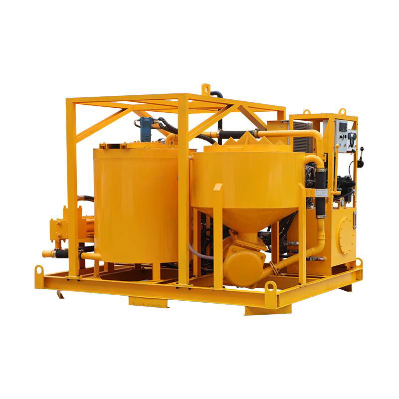 Diesel engine double cylinders piston grout pump station supplier 3