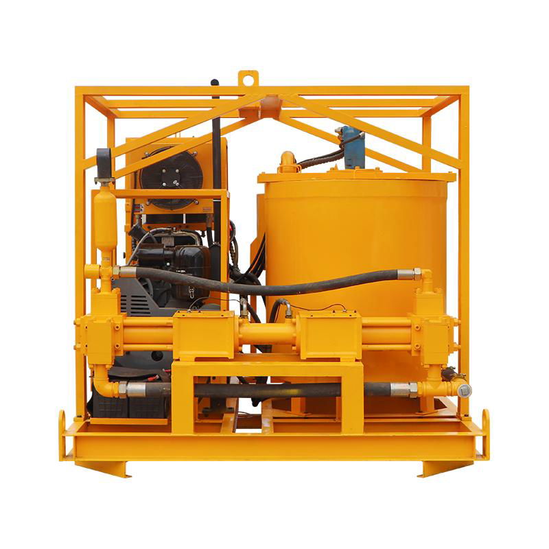 Diesel engine double cylinders piston grout pump station supplier 4