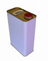 1L square metal tin can for olive oil