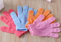 Colorful nylon bath glove for shower, spa bath glove 4