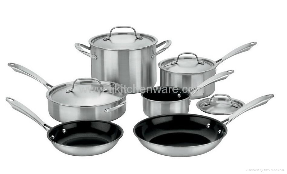 Gourmet Tri-ply Stainless Steel 10-Piece Cookware Set