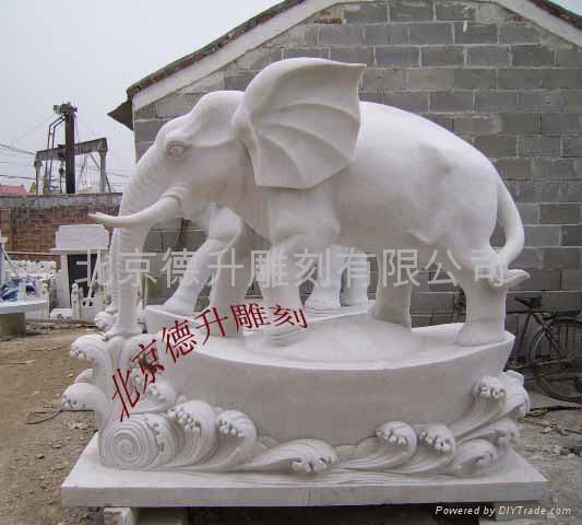 漢白玉青石石獅雕刻 3