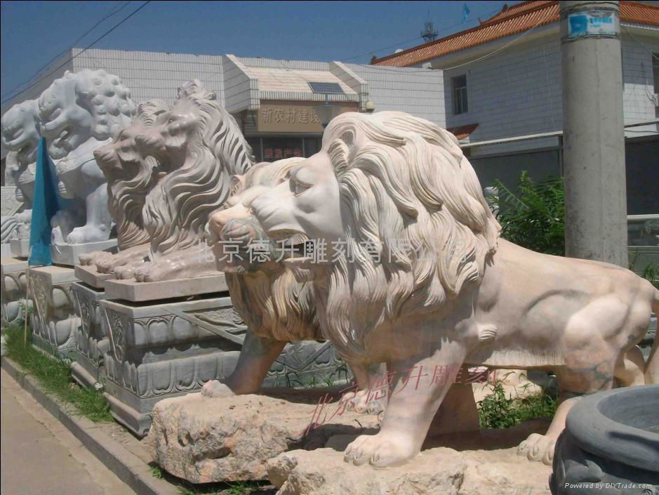 漢白玉石獅子雕刻 4