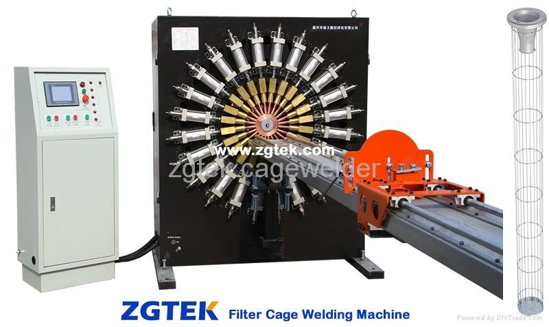 Automatic filter cage welding line