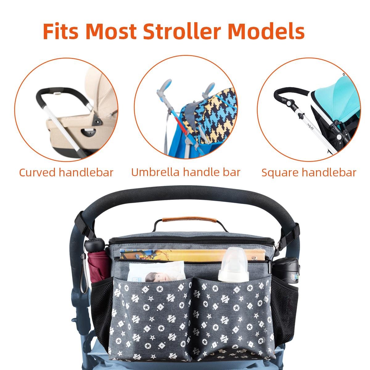 Stroller Organizer, Diaper Bag with Shoulder Straps for Messenger Use 2