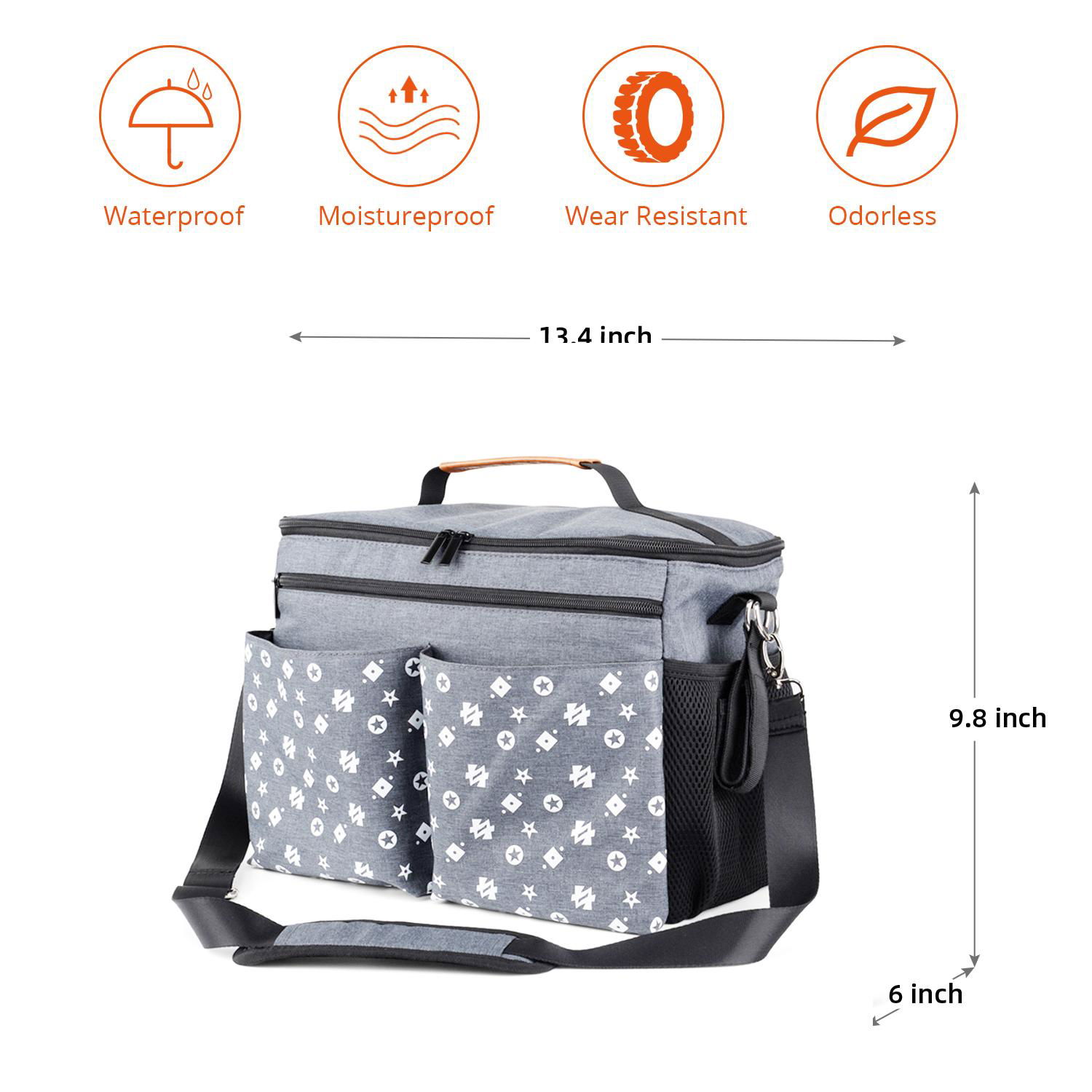 Stroller Organizer, Diaper Bag with Shoulder Straps for Messenger Use 4