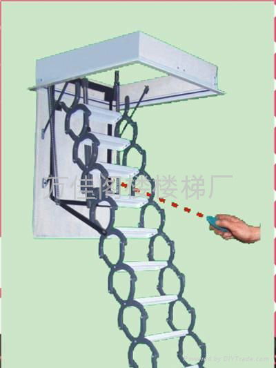 供应万佳电动阁楼伸缩楼梯价格  2