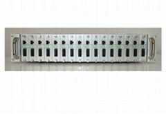 Optical fiber transceiver rack 