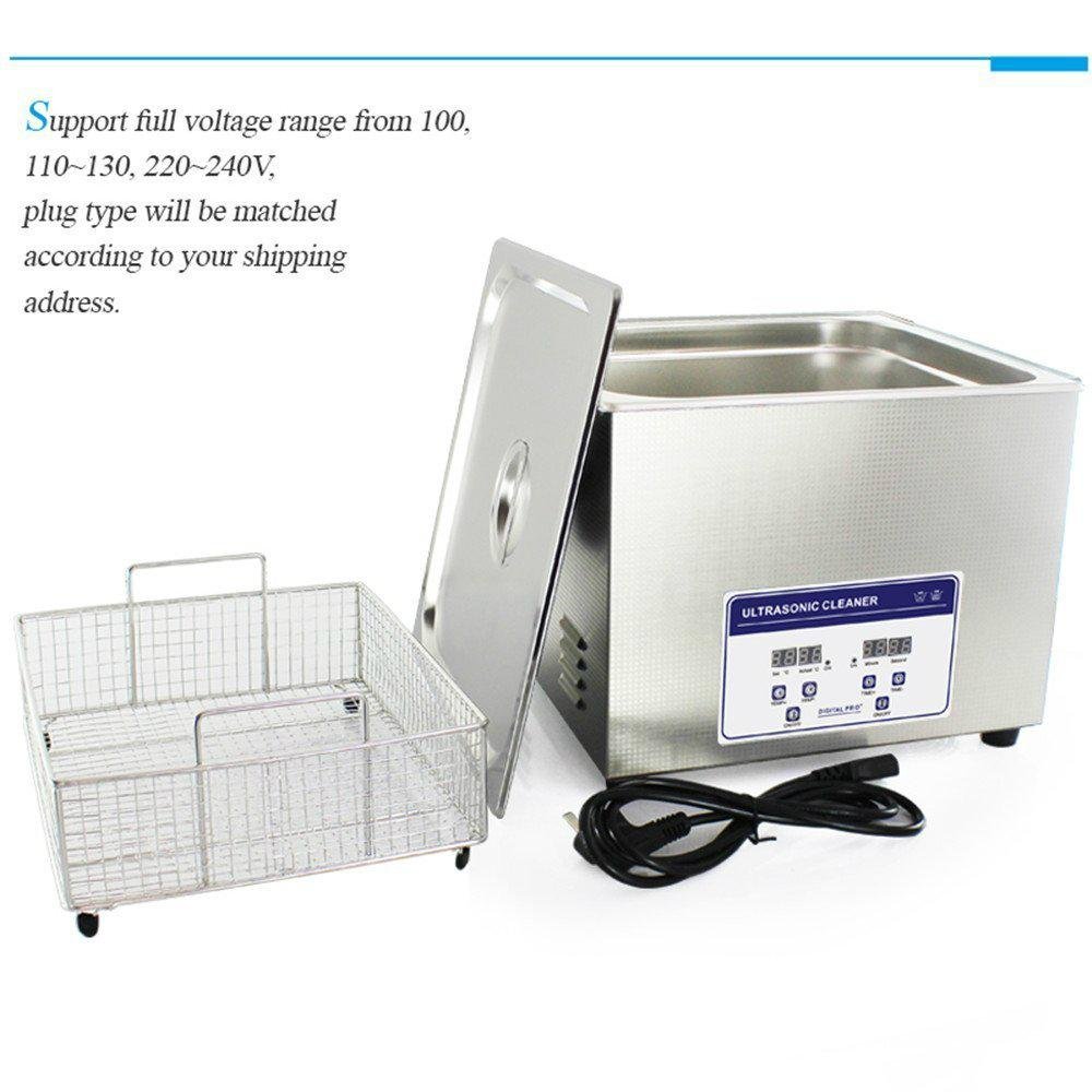 Professional Digital Ultrasonic Cleaner Bath with 15L 360W 40kHz Heating Baskets 3
