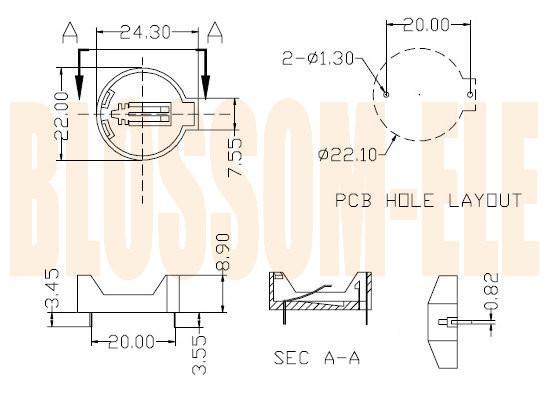 COIN CELL HOLDER(CR2032-2-1) 2