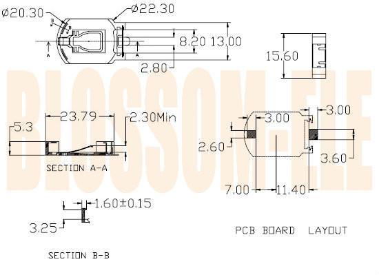 COIN CELL HOLDER(CR2032-8) 2