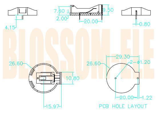 COIN CELL HOLDER(CR2450) 2