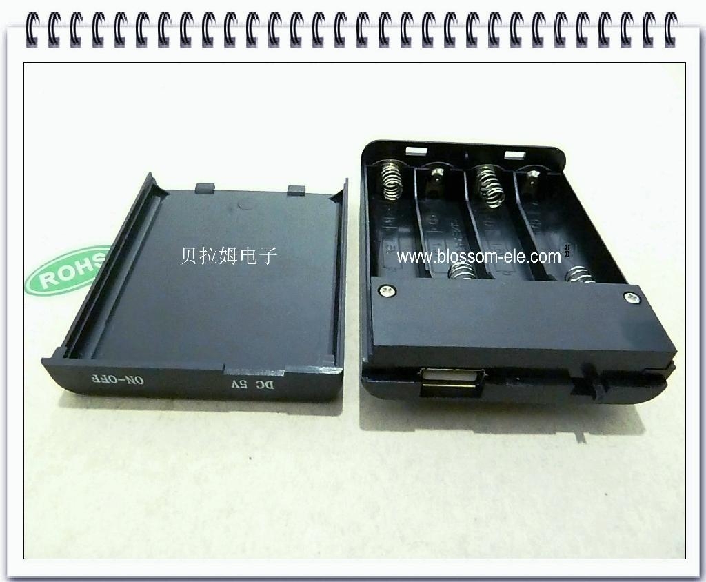 四節五號USB接口電池盒DC5V 3