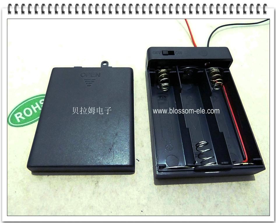 三節五號帶蓋帶開關安全電池盒(開關蓋子同側) 3