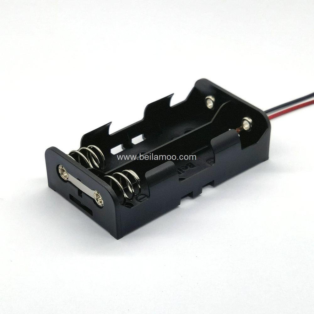 TWO 18650*2 Battery Holder with Wire Leads in Parallel 3.7V DC