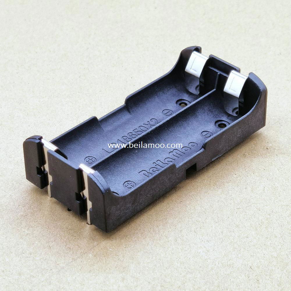 TWO Extended 18650 Battery Holder with Thro Hole Mount (PC PINS)