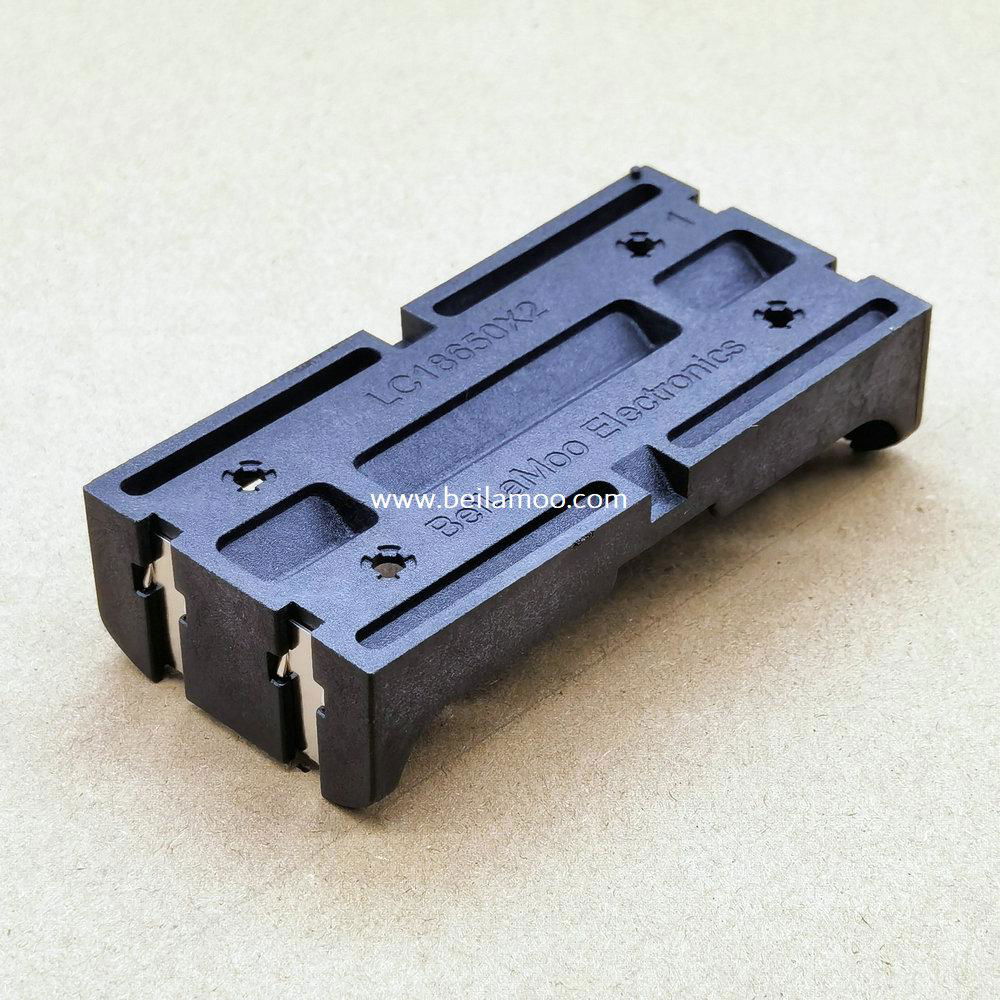 TWO Extended 18650 Battery Holder with Thro Hole Mount (PC PINS) 2