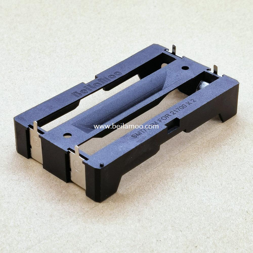 TWO 21700 Battery Holder with Through Hole Pins