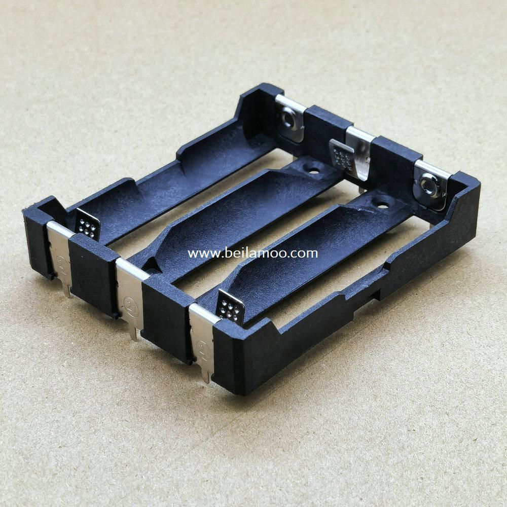 THREE 21700 Battery Holder with Thro Hole Mount