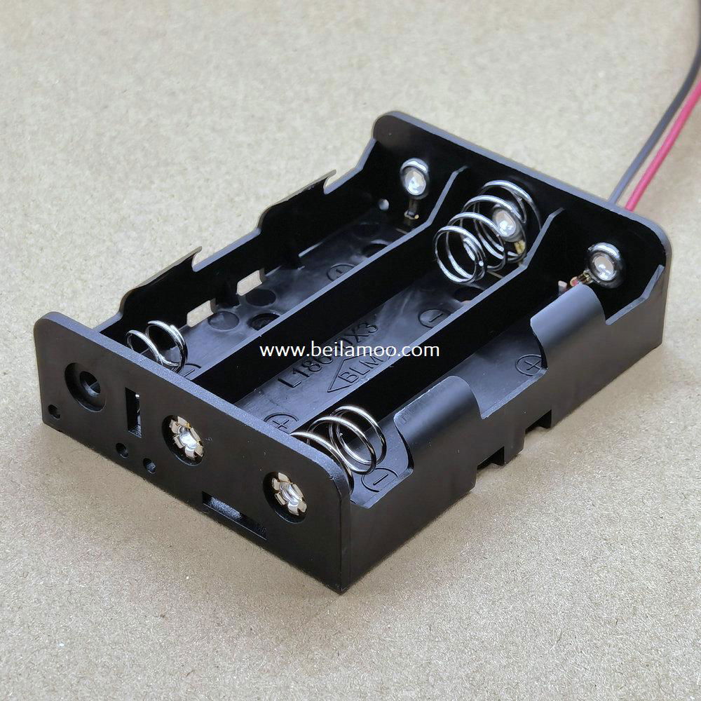 In Series 18650*3 Battery Holder with Wire Leads 11.1V DC