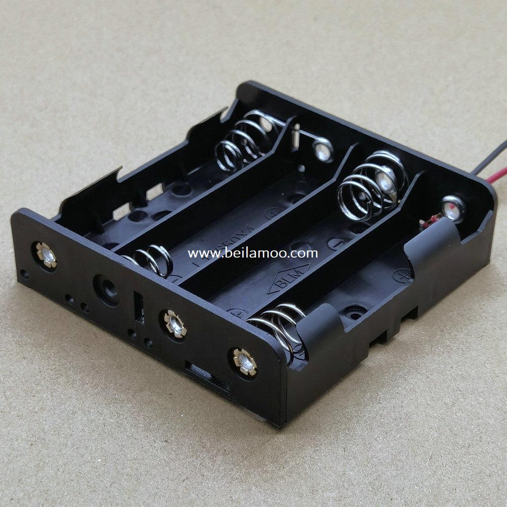 In Series 18650*4 Battery Holder with Wire Leads 14.8V DC