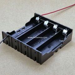 Four 18650 in Parallel Battery Holder with Wire Leads 3.7V DC