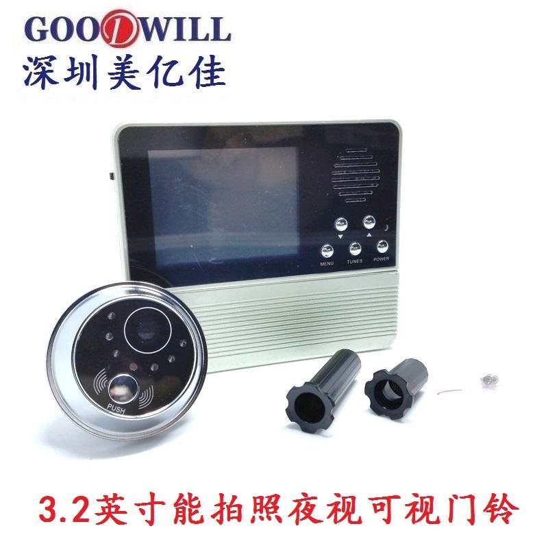 3.2 "color photo can store cat eye visual electronic doorbell 2