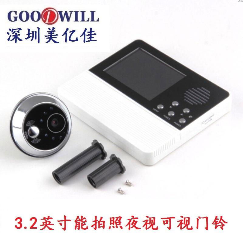3.2 "color photo can store cat eye visual electronic doorbell 5