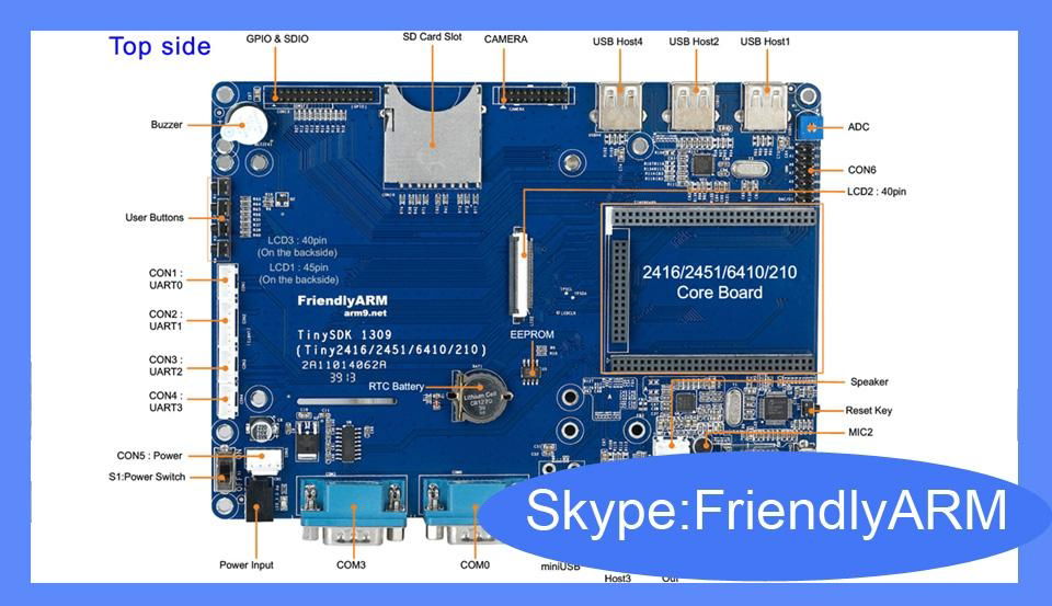 Tiny210 SDK2 + 7" LCD SLC 256MB Samsung S5PV210 CortexTM-A8 Development Board  5