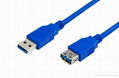   High End USB 3.0 AM to A-Female Extension Cables in Blue/Red, 5.5mm OD 1