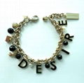 Fashion Metal Bracelet w/Charms & Decals