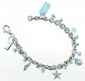 Metal Bracelet With Shiny Charms and Logo 2