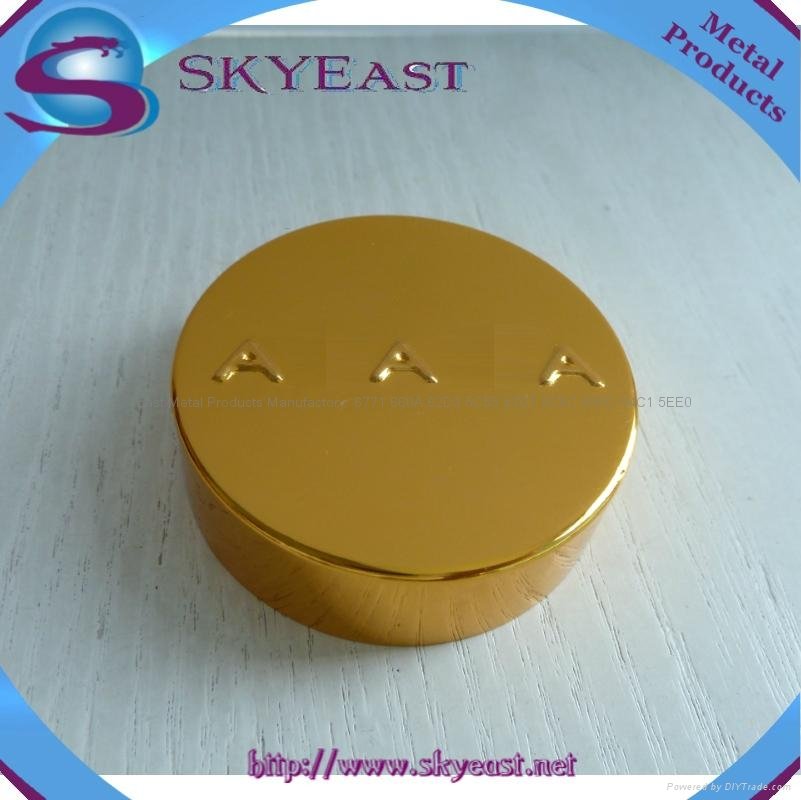 High Glossy Silver and Gold Oxidation Aluminum Lids with Screw PP Inner 3