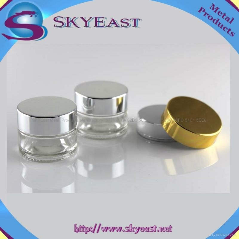 High Glossy Silver and Gold Oxidation Aluminum Lids with Screw PP Inner 2