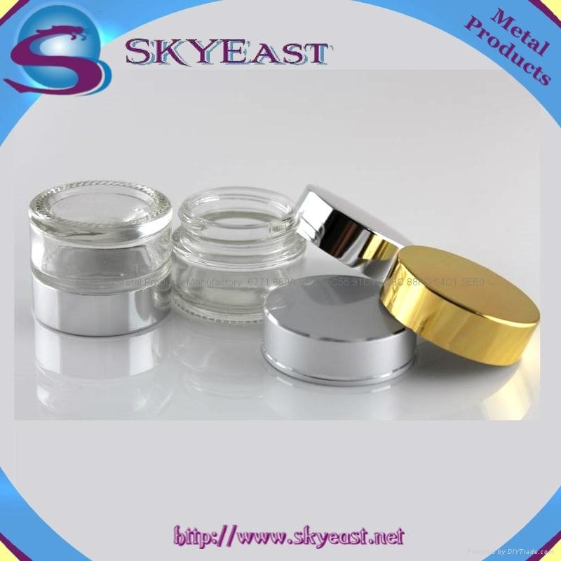 Glossy Gold or Silver Oxidation Aluminium Lids with Screw PP Inner for Jars
