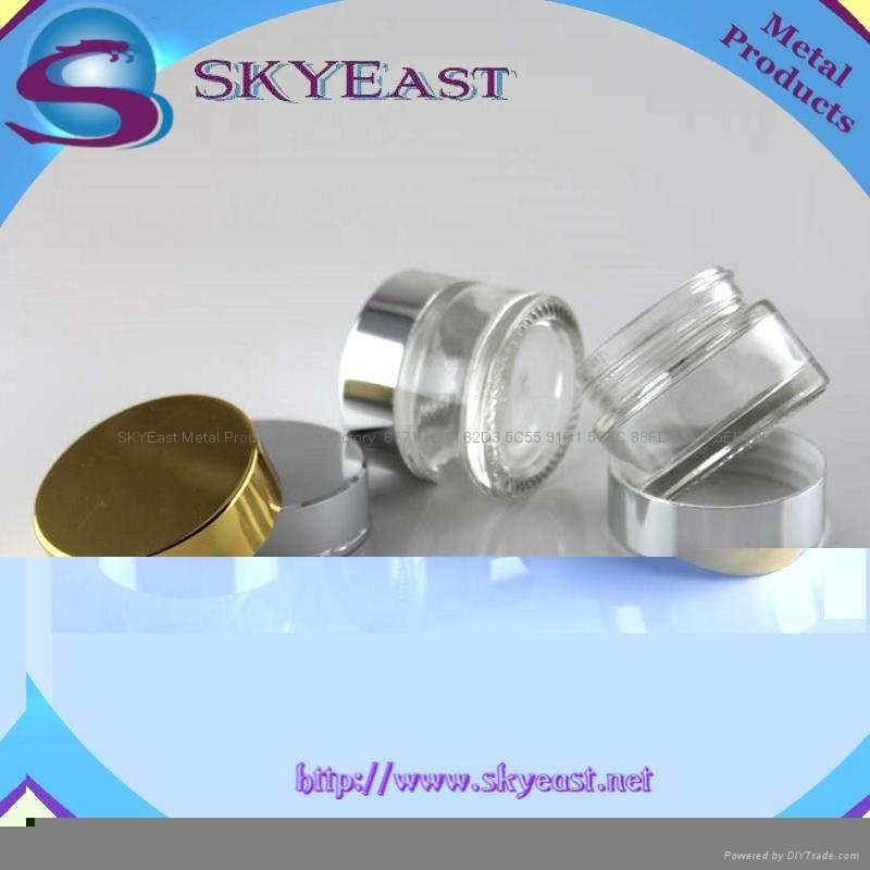 Glossy Gold or Silver Oxidation Aluminium Lids with Screw PP Inner for Jars 4